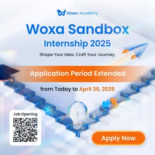 Woxa Sandbox Internship 2025 — official application announcement by Woxa Academy